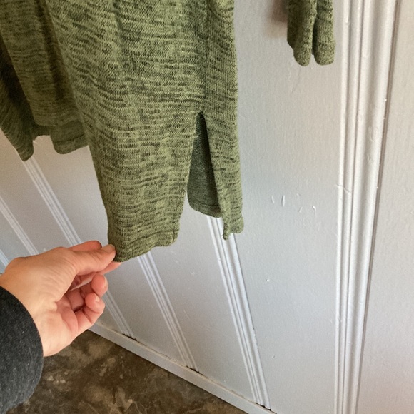 HP NWOT Draped Knit Angle Front Duster Cardigan Split Hem Sides W/ Pockets- Sz S - Picture 7 of 9